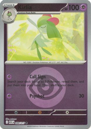 Kirlia (Energy Symbol Pattern) 088 - Reverse Holofoil ME Ascended Heroes - Common ME: Ascended Heroes Pokemon Single Squirtle Squad Card Shop.