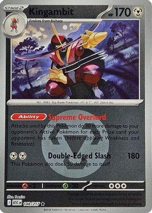 Kingambit (Energy Symbol Pattern) 148 - Reverse Holofoil ME Ascended Heroes - Rare ME: Ascended Heroes Pokemon Single Squirtle Squad Card Shop.