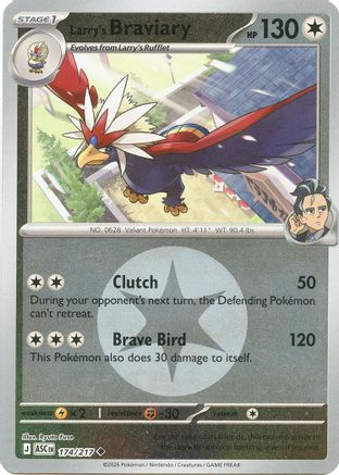 Larry's Braviary (Energy Symbol Pattern) 174 - Reverse Holofoil ME Ascended Heroes - Uncommon ME: Ascended Heroes Pokemon Single Squirtle Squad Card Shop.