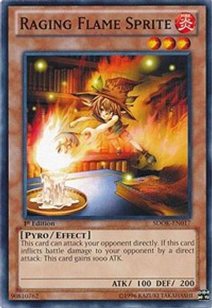 Raging Flame Sprite (SDOK-EN017) - Structure Deck: Onslaught of the Fire Kings 1st Edition Structure Deck: Onslaught of the Fire Kings Yugioh Single Squirtle Squad Card Shop.