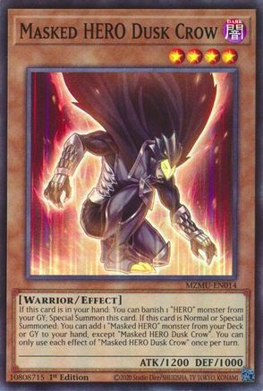 Masked HERO Dusk Crow (MZMU-EN014) - Maze of Muertos 1st Edition Maze of Muertos Yugioh Single Squirtle Squad Card Shop.