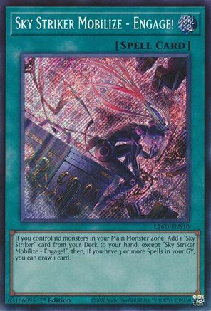 Sky Striker Mobilize - Engage! (Alternate Art) (Secret Rare) (L26D-ENS10) - Legendary Modern Decks 2026 1st Edition Legendary Modern Decks 2026 Yugioh Single Squirtle Squad Card Shop.