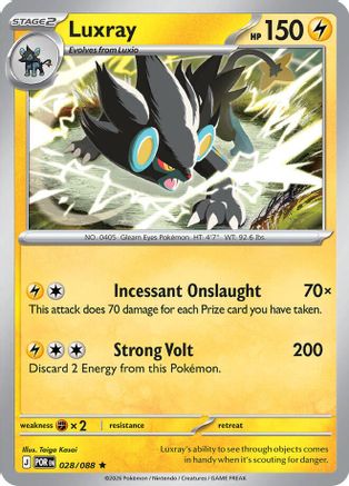 Luxray 028 - Reverse Holofoil ME03 Perfect Order - Rare ME03: Perfect Order Pokemon Single Squirtle Squad Card Shop.