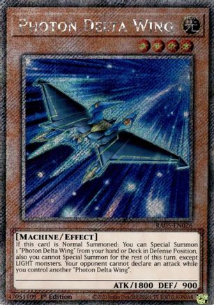 Photon Delta Wing (Platinum Secret Rare) (RA05-EN026) - Rarity Collection 5 1st Edition Rarity Collection 5 Yugioh Single Squirtle Squad Card Shop.