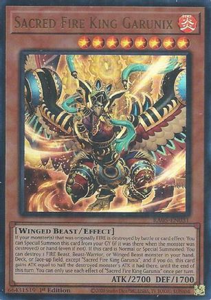 Sacred Fire King Garunix (Ultra Rare) (RA05-EN031) - Rarity Collection 5 1st Edition Rarity Collection 5 Yugioh Single Squirtle Squad Card Shop.