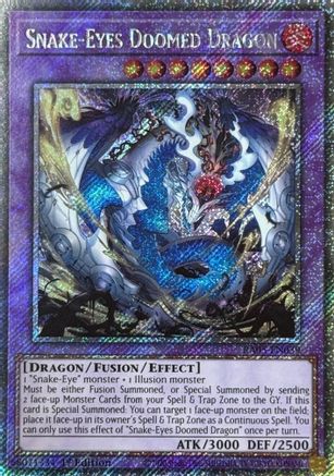 Snake-Eyes Doomed Dragon (Platinum Secret Rare) (RA05-EN039) - Rarity Collection 5 1st Edition Rarity Collection 5 Yugioh Single Squirtle Squad Card Shop.