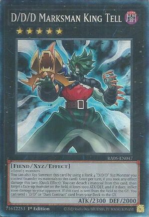 D/D/D Marksman King Tell (Collector's Rare) (RA05-EN047) - Rarity Collection 5 1st Edition Rarity Collection 5 Yugioh Single Squirtle Squad Card Shop.