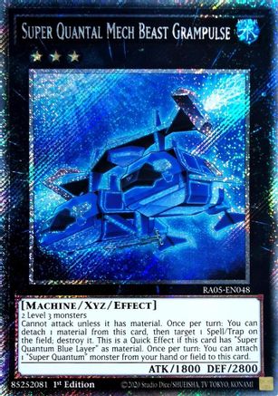 Super Quantal Mech Beast Grampulse (Platinum Secret Rare) (RA05-EN048) - Rarity Collection 5 1st Edition Rarity Collection 5 Yugioh Single Squirtle Squad Card Shop.