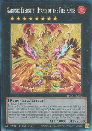 Garunix Eternity, Hyang of the Fire Kings (Collector's Rare) (RA05-EN052) - Rarity Collection 5 1st Edition Rarity Collection 5 Yugioh Single Squirtle Squad Card Shop.