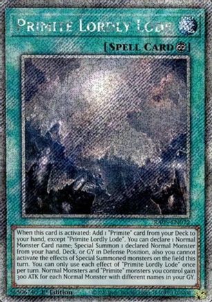 Primite Lordly Lode (Platinum Secret Rare) (RA05-EN072) - Rarity Collection 5 1st Edition Rarity Collection 5 Yugioh Single Squirtle Squad Card Shop.