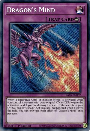 Dragon's Mind (Secret Rare) (RA05-EN082) - Rarity Collection 5 1st Edition Rarity Collection 5 Yugioh Single Squirtle Squad Card Shop.