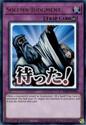 Solemn Judgment (RA05-EN124) - Rarity Collection 5 1st Edition Rarity Collection 5 Yugioh Single Squirtle Squad Card Shop.