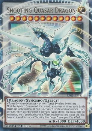 Shooting Quasar Dragon (RA05-EN143) - Rarity Collection 5 1st Edition Rarity Collection 5 Yugioh Single Squirtle Squad Card Shop.