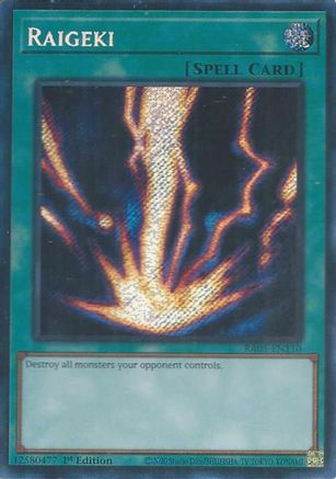 Raigeki (Secret Rare) (RA05-EN110) - Rarity Collection 5 1st Edition Rarity Collection 5 Yugioh Single Squirtle Squad Card Shop.