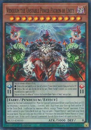Vidolium the Unstable Power Patron of Unity (BLZD-EN010) - Blazing Dominion 1st Edition Blazing Dominion Yugioh Single Squirtle Squad Card Shop.
