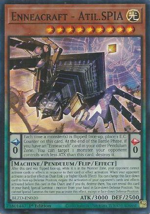 Enneacraft - Atil.SPIA (BLZD-EN020) - Blazing Dominion 1st Edition Blazing Dominion Yugioh Single Squirtle Squad Card Shop.