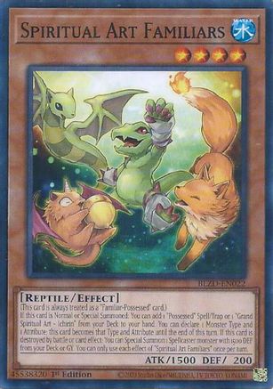 Spiritual Art Familiars (BLZD-EN022) - Blazing Dominion 1st Edition Blazing Dominion Yugioh Single Squirtle Squad Card Shop.