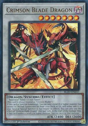 Crimson Blade Dragon (BLZD-EN037) - Blazing Dominion 1st Edition Blazing Dominion Yugioh Single Squirtle Squad Card Shop.