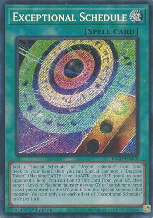 Exceptional Schedule (BLZD-EN054) - Blazing Dominion 1st Edition Blazing Dominion Yugioh Single Squirtle Squad Card Shop.