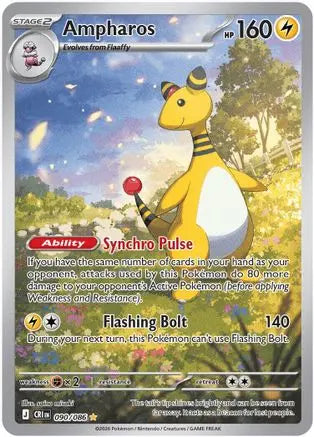 Ampharos 090/086 – Chaos Rising – Illustration Rare Pokémon Card ME04: Chaos Rising Pokemon Single Squirtle Squad Card Shop.