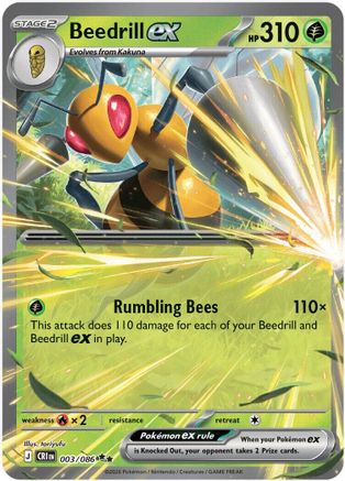 Beedrill ex 003/086 – Chaos Rising – Holofoil Double Rare