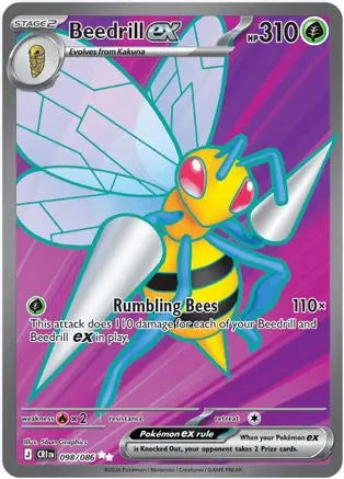 Beedrill ex 098/086 - Holofoil Chaos Rising Ultra Rare - Pokémon TCG Card ME04: Chaos Rising Pokemon Single Squirtle Squad Card Shop.