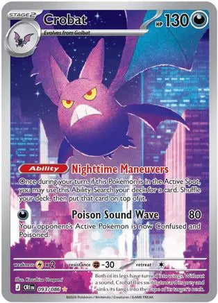 Crobat 093/086 – Chaos Rising – Illustration Rare Pokémon Card ME04: Chaos Rising Pokemon Single Squirtle Squad Card Shop.