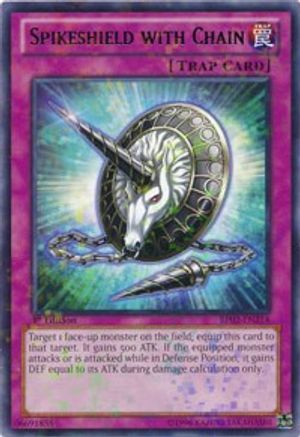 Spikeshield with Chain (Mosaic Rare) (BP02-EN214) - Battle Pack 2: War of the Giants 1st Edition Battle Pack 2: War of the Giants Yugioh Single Squirtle Squad Card Shop.