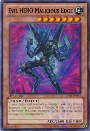 Evil HERO Malicious Edge (Mosaic Rare) (BP02-EN054) - Battle Pack 2: War of the Giants Unlimited Battle Pack 2: War of the Giants Yugioh Single Squirtle Squad Card Shop.