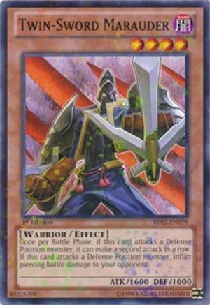 Twin-Sword Marauder (Mosaic Rare) (BP02-EN079) - Battle Pack 2: War of the Giants 1st Edition Battle Pack 2: War of the Giants Yugioh Single Squirtle Squad Card Shop.