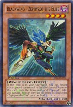 Blackwing - Zephyros the Elite (Mosaic Rare) (BP02-EN098) - Battle Pack 2: War of the Giants Unlimited Battle Pack 2: War of the Giants Yugioh Single Squirtle Squad Card Shop.