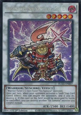 Legendary Six Samurai - Shi En (BLGG-EN007) - Battles of Legend: Glorious Gallery 1st Edition Battles of Legend: Glorious Gallery Yugioh Single Squirtle Squad Card Shop.