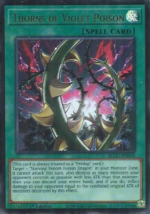 Thorns of Violet Poison (BLGG-EN039) - Battles of Legend: Glorious Gallery 1st Edition Battles of Legend: Glorious Gallery Yugioh Single Squirtle Squad Card Shop.