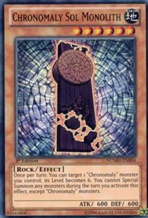 Chronomaly Sol Monolith (NUMH-EN004) - Number Hunters 1st Edition Number Hunters Yugioh Single Squirtle Squad Card Shop.