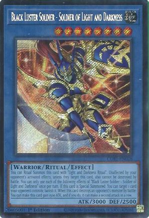 Black Luster Soldier - Soldier of Light and Darkness (Secret Rare) (CORI-EN028) - Chaos Origins 1st Edition Chaos Origins Yugioh Single Squirtle Squad Card Shop.