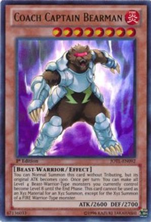 Coach Captain Bearman (JOTL-EN092) - Judgment of the Light 1st Edition Judgment of the Light Yugioh Single Squirtle Squad Card Shop.