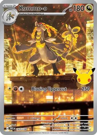 Kommo 143/128 - Holofoil ME 30th Celebration - Illustration Rare ME: 30th Celebration Pokemon Single Squirtle Squad Card Shop.