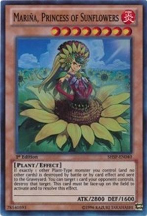 Mariña, Princess of Sunflowers (SHSP-EN040) - Shadow Specters Unlimited Shadow Specters Yugioh Single Squirtle Squad Card Shop.