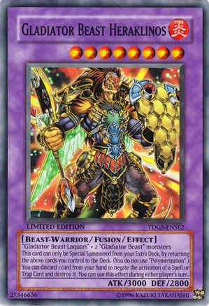 Gladiator Beast Heraklinos (TDGS-ENSE2) - The Duelist Genesis Limited The Duelist Genesis Yugioh Single Squirtle Squad Card Shop.