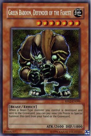 Green Baboon, Defender of the Forest (RP02-EN099) - Retro Pack 2 Unlimited Retro Pack 2 Yugioh Single Squirtle Squad Card Shop.