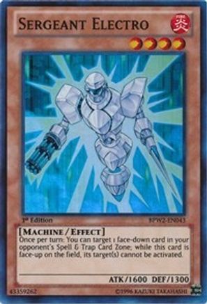 Sergeant Electro (BPW2-EN043) - Battle Pack 2: War of the Giants Round 2 1st Edition Battle Pack 2: War of the Giants Round 2 Yugioh Single Squirtle Squad Card Shop.