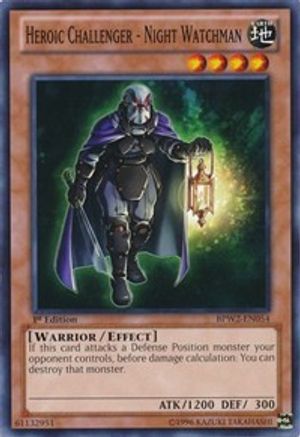 Heroic Challenger - Night Watchman (BPW2-EN054) - Battle Pack 2: War of the Giants Round 2 1st Edition Battle Pack 2: War of the Giants Round 2 Yugioh Single Squirtle Squad Card Shop.