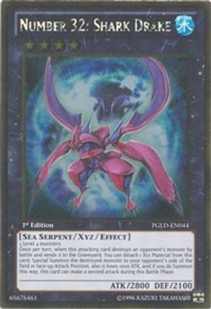 Number 32: Shark Drake (PGLD-EN044) - Premium Gold Unlimited Premium Gold Yugioh Single Squirtle Squad Card Shop.