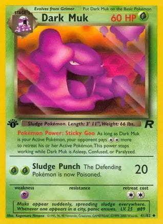 Dark Muk 041 - 1st Edition Team Rocket - Uncommon Team Rocket Pokemon Single Squirtle Squad Card Shop.