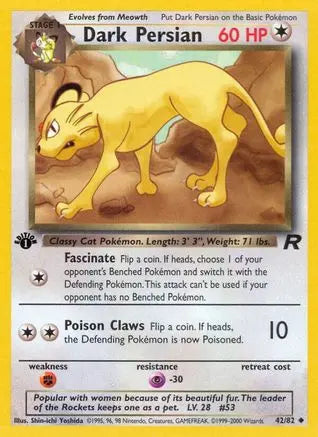 Dark Persian 042 - 1st Edition Team Rocket - Uncommon Team Rocket Pokemon Single Squirtle Squad Card Shop.
