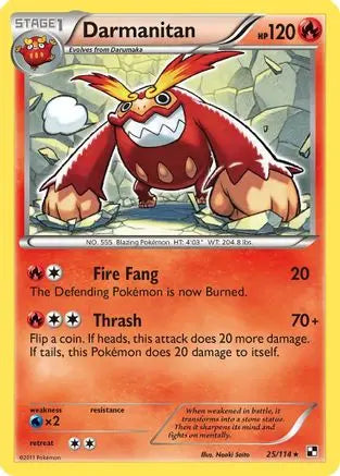 Darmanitan - Reverse Holofoil Black and White - Rare Black and White Pokemon Single Squirtle Squad Card Shop.