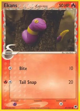 Ekans (Delta Species) 047 Dragon Frontiers - Common Dragon Frontiers Pokemon Single Squirtle Squad Card Shop.