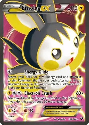 Emolga EX (143 Full Art) - Holofoil XY Base Set - Ultra Rare XY Base Set Pokemon Single Squirtle Squad Card Shop.