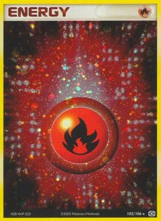 Fire Energy - Holofoil Emerald - Holo Rare Emerald Pokemon Single Squirtle Squad Card Shop.