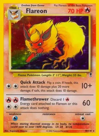 Flareon - Holofoil Legendary Collection - Holo Rare Legendary Collection Pokemon Single Squirtle Squad Card Shop.
